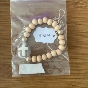 ♥️Beige Wooden Bead Kids Bracelet